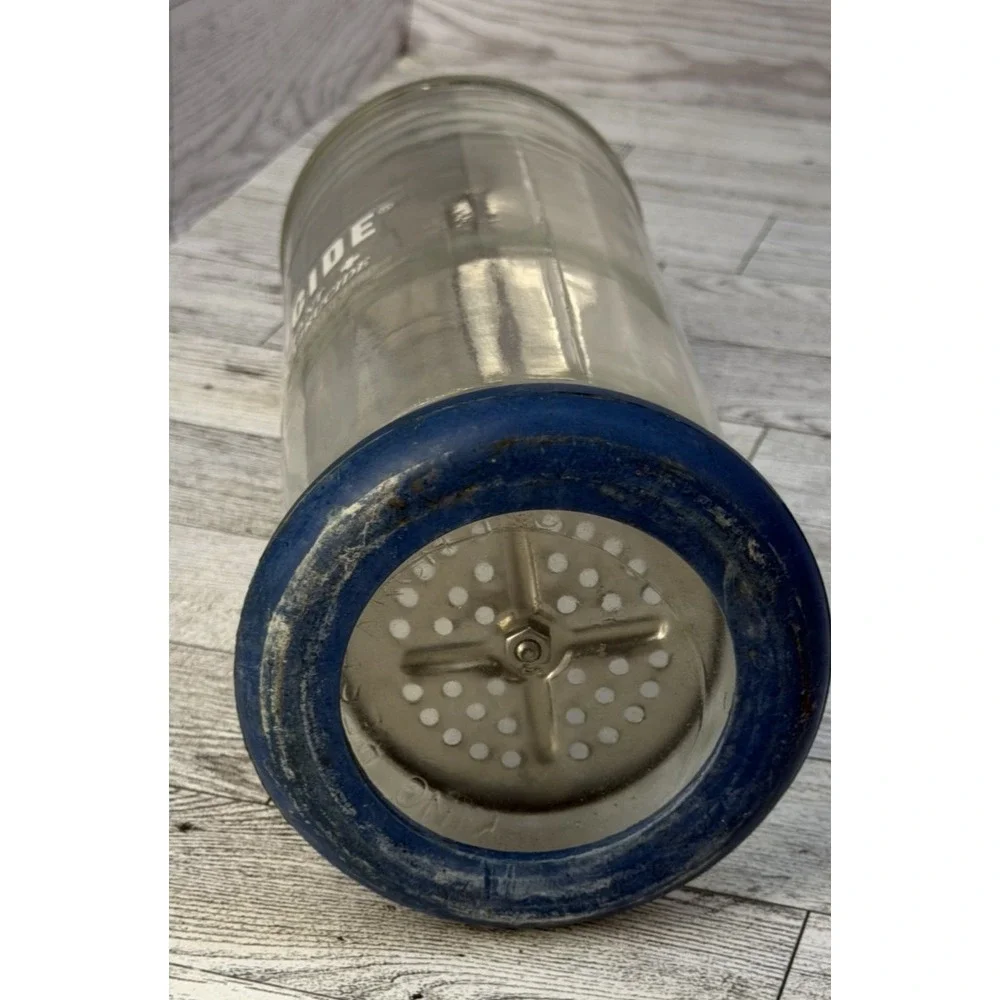 Vintage Barbicide Jar Glass Barber's Shop Decor Comb Storage‎ Disinfectant King